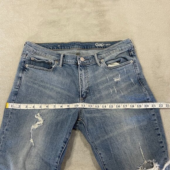 GAP Distressed Mid-Rise Skinny Jeans Size 32 Tall - Picture 7 of 16